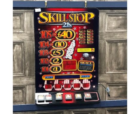 'SKILL STOP 21s' VINTAGE FRUIT MACHINE ART, backlit framed picture