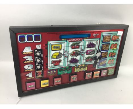 'MONOPOLY' VINTAGE FRUIT MACHINE ART, backlit framed picture