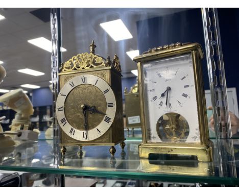 WEST GERMAN CARRIAGE CLOCK, along with a Junghans carriage clock, 18cm high (2)