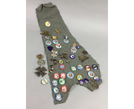 COLLECTION OF ENAMEL BADGES, BUTTONS AND DRESS WATCHES