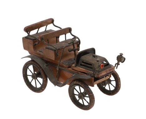 EARLY 20THC MODEL EDWARDIAN CAR - SMOKING COMPANION. Early 20thc and possibly made by Ernst Plank from an association with Bi