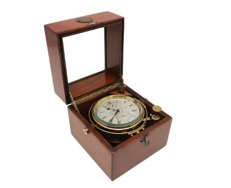 A 19TH CENTURY MARINE TWO DAY CHRONOMETER BY THOMAS MERCER. the silvered dial inscribed Thomas Mercer Ltd London &amp; St Alb