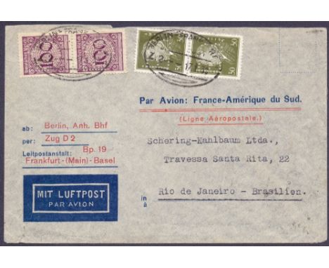 POSTAL HISTORY AIRMAIL CRASH MAIL :Compagnie Generale Aeropostale service, 1930 Toulouse to Dakar double crash. Envelope sent