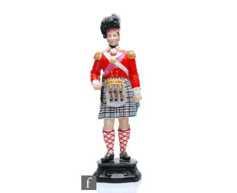 A Royal Worcester military figure from the Historical Figures series modelled as an Officer of the Seaforth Highlanders 1812.