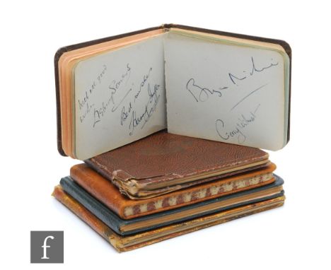 A collection of five autograph albums containing team signatures from 1930s to 1950s football teams to include Everton, Aston