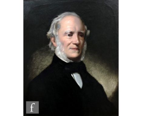 ENGLISH SCHOOL (LATE 19TH CENTURY) - Portrait of Josiah Bradbury Robinson, bust length, oil on canvas, framed, 61cm x 52cm, f