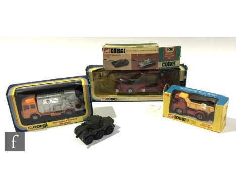 Four assorted Corgi diecast models, comprising 1127 Simon Snorkel Fire Engine, 1116 Shelvoke &amp; Drewry Revopak, 494 Bedfor