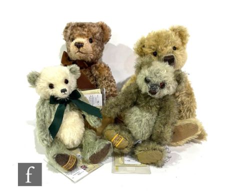 A collection of Merrythought teddy bears, to include Browning, brown tipped mohair, two tone stitched nose, limited edition 3