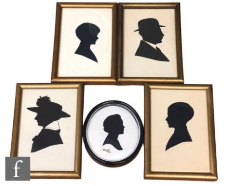 ENGLISH SCHOOL (EARLY 20TH CENTURY) - Portrait of Frederick Smith, a cut paper profile silhouette, inscribed on label verso, 