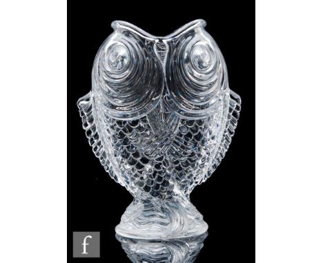 A late 19th Century Art Nouveau Cristallerie de Baccarat 'Double Carp' vase circa 1880, in clear crystal glass, moulded as tw