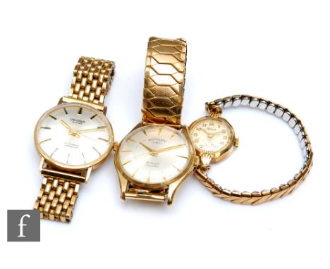 Two 9ct hallmarked gentleman's manual wind wrist watches a Rotary and a Oriosa example, both with presentation engravings to 