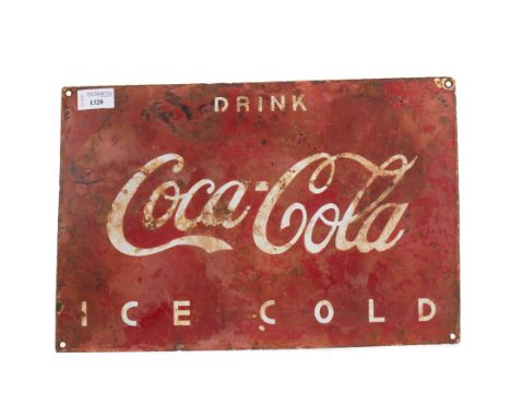 COCA COLA ENAMEL ADVERTISEMENT SIGN, 27cm x 40.5cm