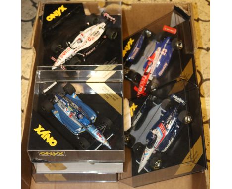 8 ONYX 1:24 scale North American Indy Car series racing cars. 2x K-Mart Havoline Lola RN5 Nigel Mansell and RN6 Mario Andrett