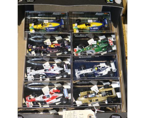 10 Minichamps 1:43 Formula 1. 2x Benetton-Ford B191 R. Moreno and M. Schumacher. Red Bull Racing Renault RB5 M. Webber, Jagua