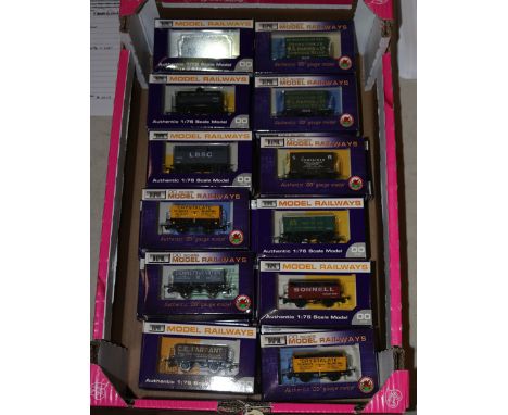 24 Dapol Model Railways Freight Wagons. 3x Conflat 2 with Harris & Co container and one with SR container. 2x tank wagons, Ga