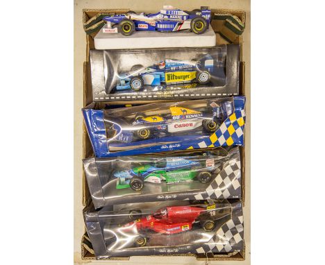 5 1:18 scale Formula 1 single seat racing cars. 5 Pauls Model Art – Michael Schumacher Collection Benetton Renault B194/B195,