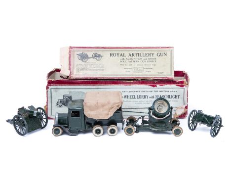 2 Britains Military items. Anti-Aircraft Units of the British Army 10-Wheel Lorry with searchlight, complete with driver. Plu