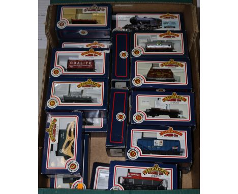 2 Bachmann OO locomotives and 20 freight wagons. A BR class 03 0-6-0 diesel locomotive D2012 (31-351) in Brunswick green live