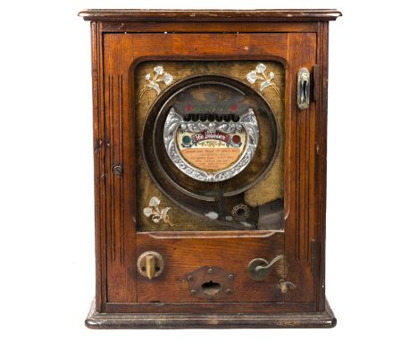 A scarce Edwardian Penny Arcade machine. This example also possibly produced in Saxony in the early 1900’s is called ‘The Bel