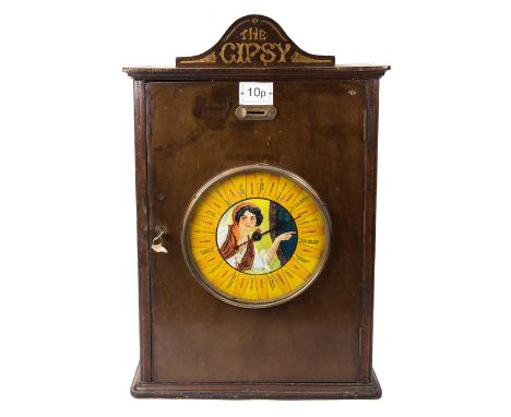 A scarce Edwardian Penny Arcade machine. This example also produced in the early 1900’s is called ‘The Gypsy’ measures 60cm t