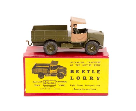 Britains Mechanised Transport of the British Army Beetle Lorry No.1877. In gloss olive green with tan removable tilt, complet