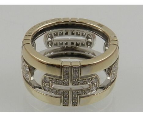 Bulgari. An 18 carat white gold and diamond said 'Parentesi' eternity ring, boxed. 