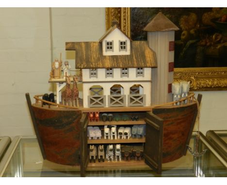 A handmade wooden and corrugated iron model of Noah's Ark, in the style of Shaker, signed and dated 03 and numbered 41/500, t