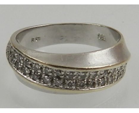 A 15 carat white gold and diamond set half eternity ring. 