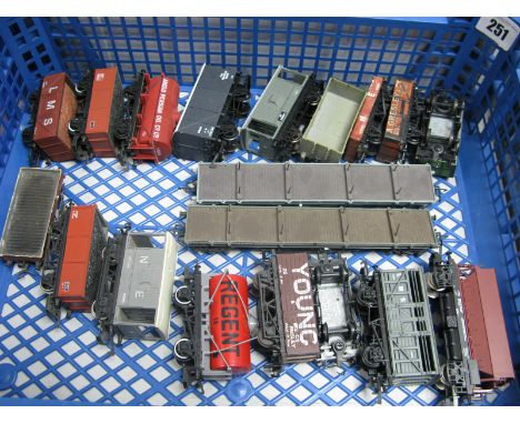 Nineteen Items "OO" Gauge/4mm Unboxed Rolling Stock by Hornby, LIMA, Bachmann etc, tankers, brake vans, open wagons, box vans