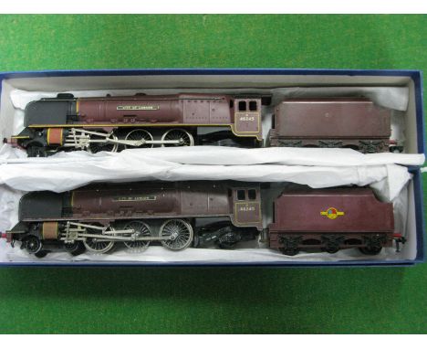 Two Hornby Dublo 2 Rail 4-6-2 Duchess Class Steam Locomotives and Six Wheel Tenders, BR maroon ''City of London'', R/NO's 462