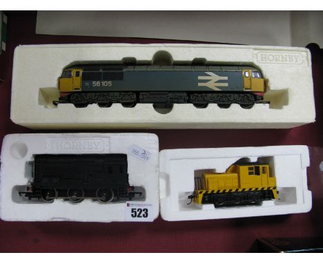 Three "OO" Gauge/4mm Diesel Locomotives, Hornby Ref R22534 A Class 56 Co-Co R/No 56105 (weathered edition), good. Hornby 0-6-
