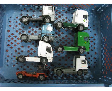 Seven Diecast Model Commercial Vehicle Tractor Units, (Cabs), by Joal, Lion Toys, including Joal 1:50th Scale DAF 95 XF 'BP A