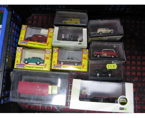 Ten Boxed/Cased Scale 1:76 Diecast Vehicles by Oxford, Classix, Hornby etc, (BR Mechanical horse noted), condition good, good