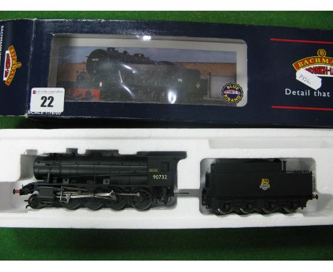 A Bachmann Branch Line "OO" Gauge Class WD Austerity 2-8-0 Locomotive and Eight Wheeled Tender, R/No. 90732/ 'Vulcan', BR bla