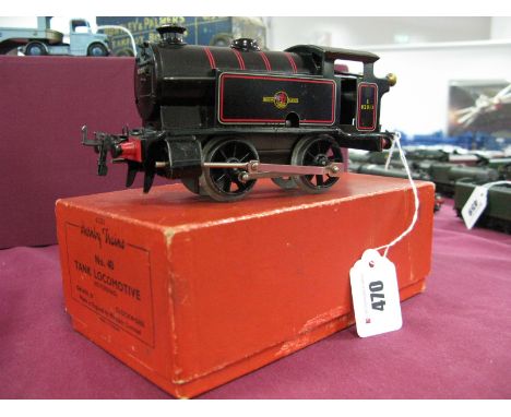 Hornby "O" Gauge/7mm Clockwork No 40 0-4-0 Tank Steam Locomotive, BR black, R/No 82011, boxed, excellent condition (no key) b