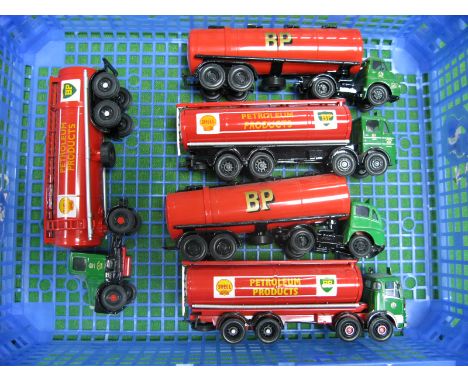 Five Modern Corgi Diecast Model Petrol Tankers, all with BP liveries including Guy, Leyland, Bedford, Scammell Tractor Units,