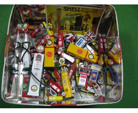 A Collection of Modern White Metal and Plastic Petrol Pumps, by Road Signature and others, brands include Eagle Gasoline, She