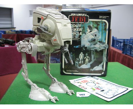 An Original Star Wars Trilogy - Return of The Jedi Scout Walker Vehicle, instruction leaflet and part used decal sheet presen