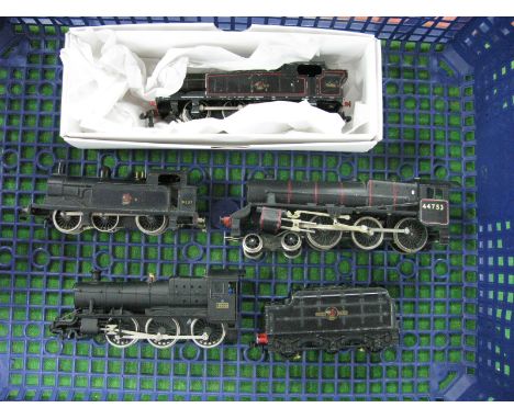 Four ''OO'' Gauge/4mm BR Black Steam Locomotives- Bachmann GWR class 93, missing float bogie and tender- Graham Farish 4-6-0 