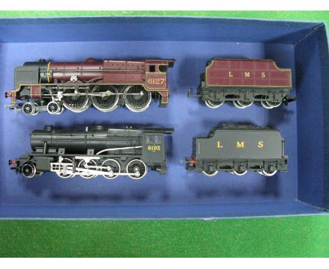 Two "OO" Gauge/4mm Steam Locomotives, unboxed with six wheel tender, Mainline Royal Scot Class "Old Contemptibles", LMS maroo