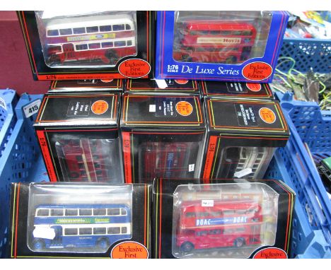 Ten EFE 1:76th Scale Diecast Model Double Decker Buses, including #27203 Leyland TDI Type A open staircase Sheffield Corporat