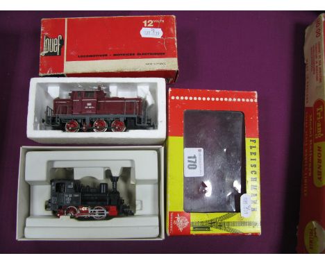 Two "HO" Gauge Continental Outline Steam Tank Locomotive, boxed Fleischmann Ref 4000 0-4-0 DB Railway R/No. 3 (named Anna), g