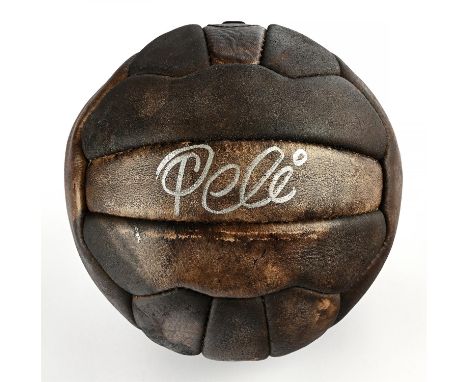Pele Signed Football - Leather Football with Pele's signature, in Perspex Casing, with A1 Sporting Memorabilia certificate of