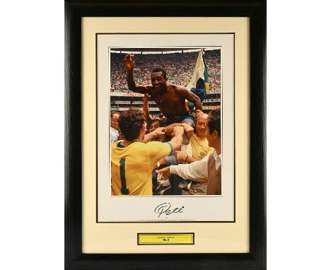 Pele Signed Print - With Superstars for you certificate of authenticity, framed and glazed 60cm x 80cm. 