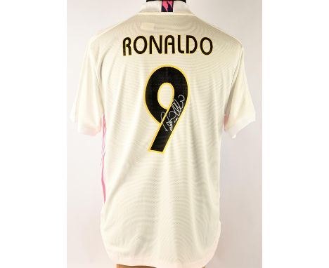 Ronaldo R9 Old Real Madrid Home Shirt With Fan Style Numbers, in presentation box along with Icons.com Certificate of Authent