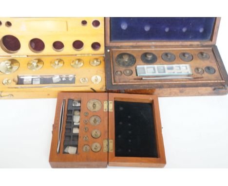3x Vintage sets of cased weights 