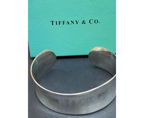 Silver bangle stamped T&amp;Co 925-1837 with box 