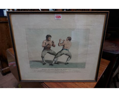 Of Pugilistic Interest: after C R Ryley, 'Daniel Mendoza &amp; Richard Humphries', colour engraving, pl.27 x 35cm. 