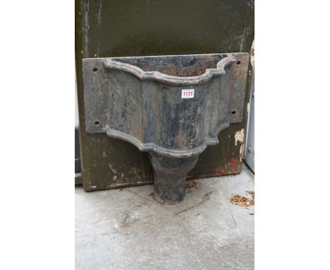 A Victorian cast iron hopper, 47.5cm wide. 