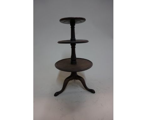 Miniature Furniture:&nbsp;a mahogany tripod dumb waiter, 30cm high.&nbsp; 
